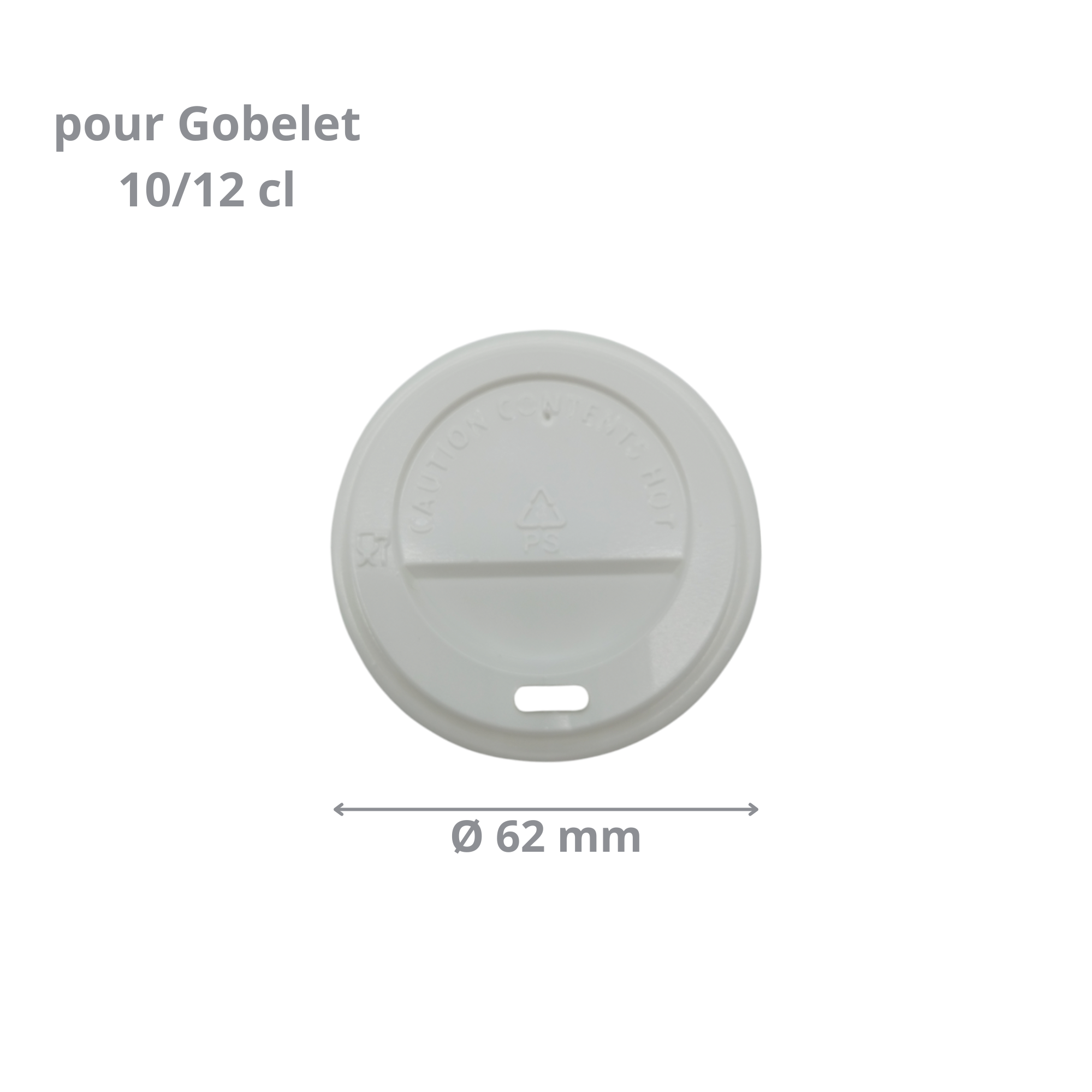 Couvercle en plastique blanc pour gobelet 10/12 cl 4 oz